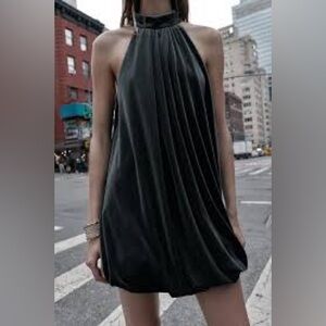 Zara grey Halter Mini Dress